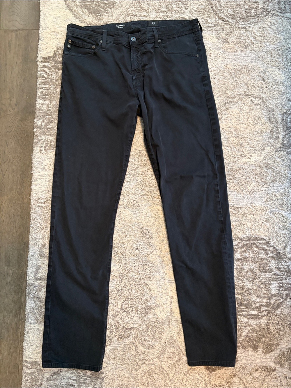 Ag Adriano Goldschmied Men's Slim Straight Black Jeans
